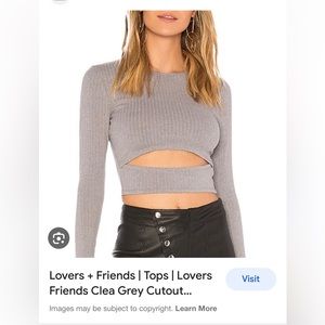 Lovers and Friends grey cutout top